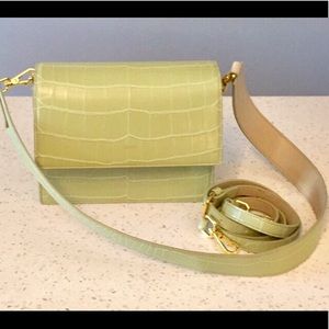 Mini flap bag JW PEI green croc purse crossbody